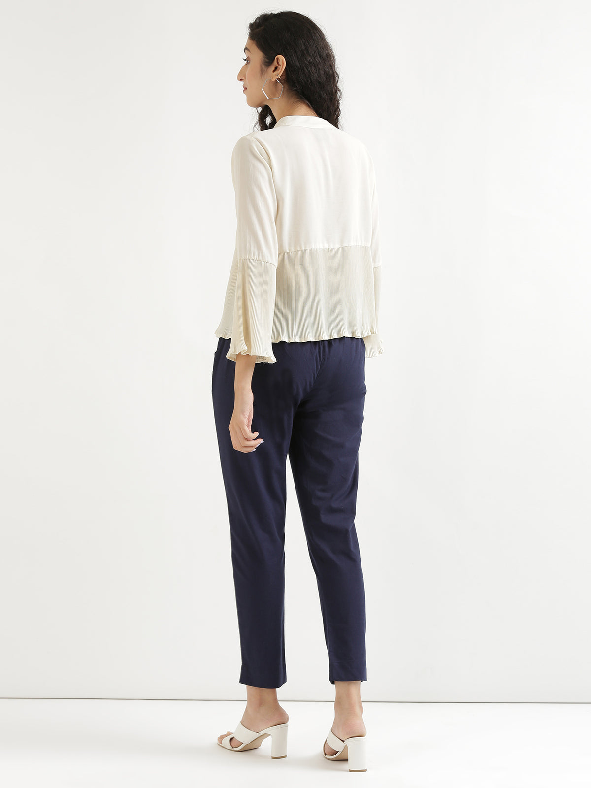 Women Regular Fit Black Pure Cotton Trousers