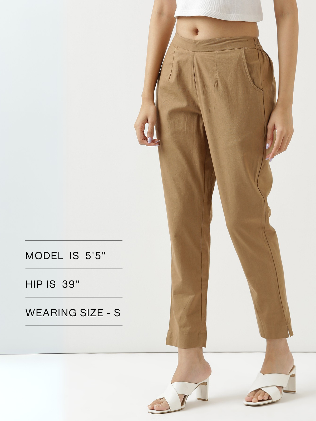 Women Regular Fit Black Pure Cotton Trousers