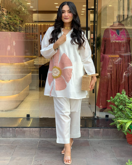 Elegant Embroidered Cotton Co-Ord Set for the Stylish Woman | Summer Collection