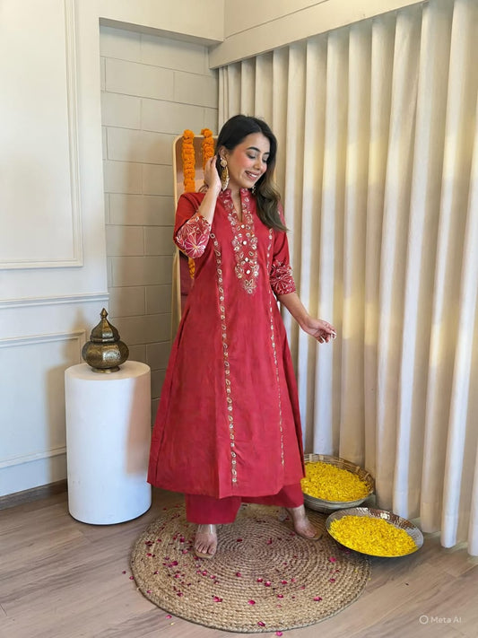 Classy & Chic – Pure Cotton Collared Kurta Pant Set (With Pocket)