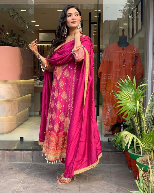 NEW PAKISTANI RESHMI SUIT SET