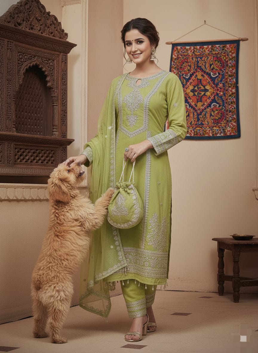 HEVAY PURE ROMAN SILK 3 PIECE SET WITH POTALI (BAG) |