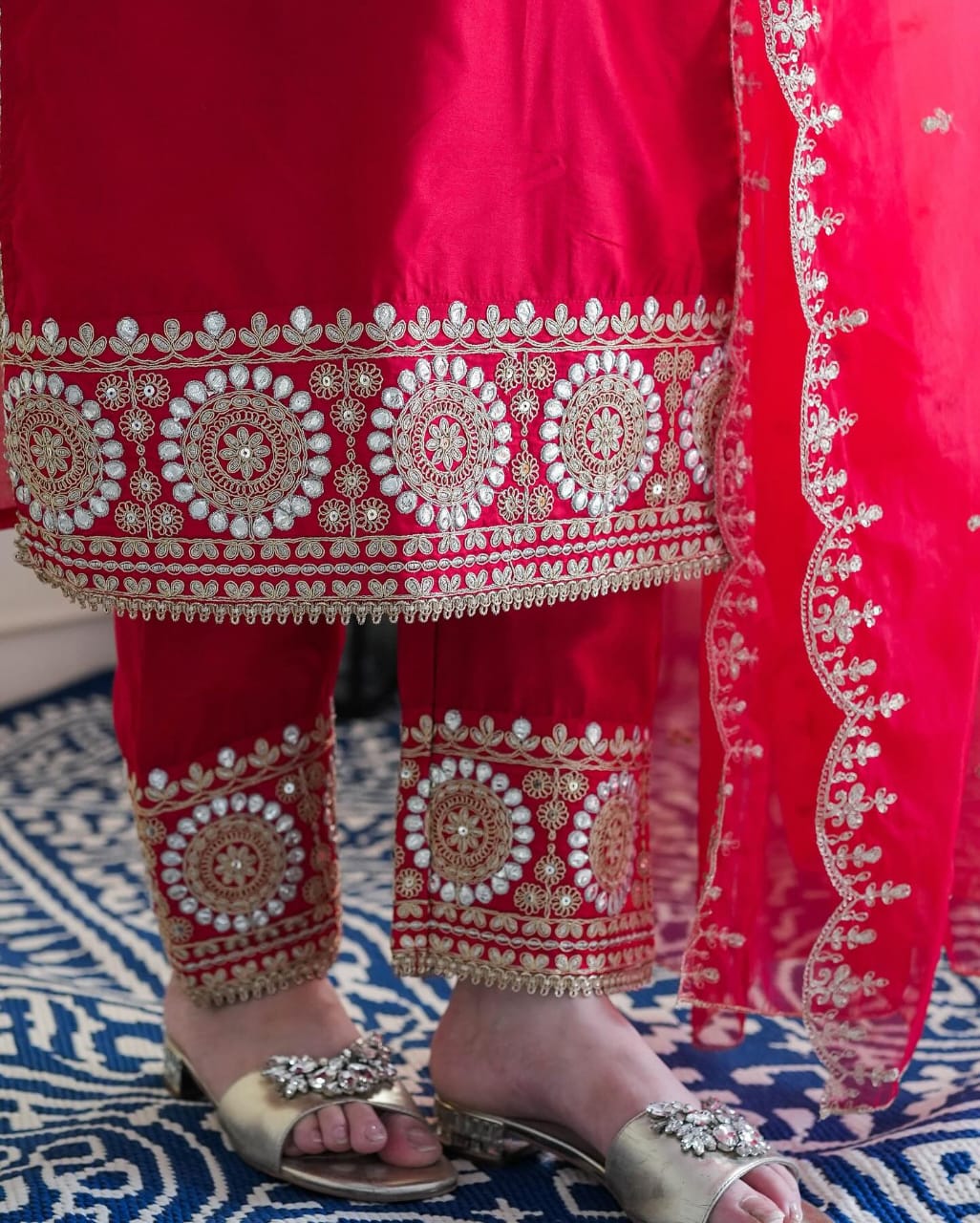 Featuring Premium Red heavy Silk Suit |