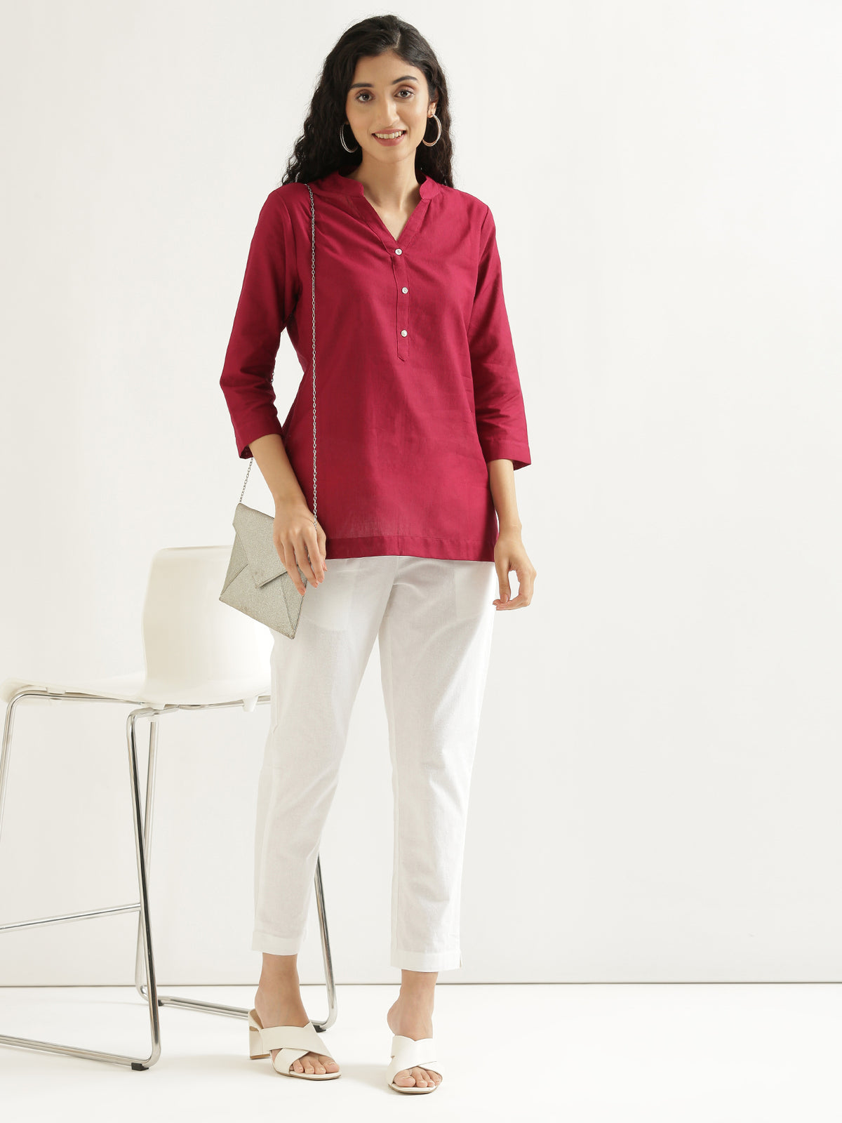 Women Regular Fit Black Pure Cotton Trousers