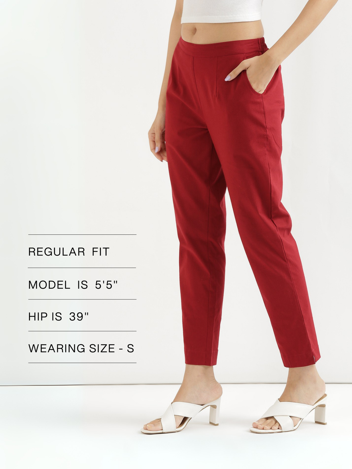 Women Regular Fit Black Pure Cotton Trousers