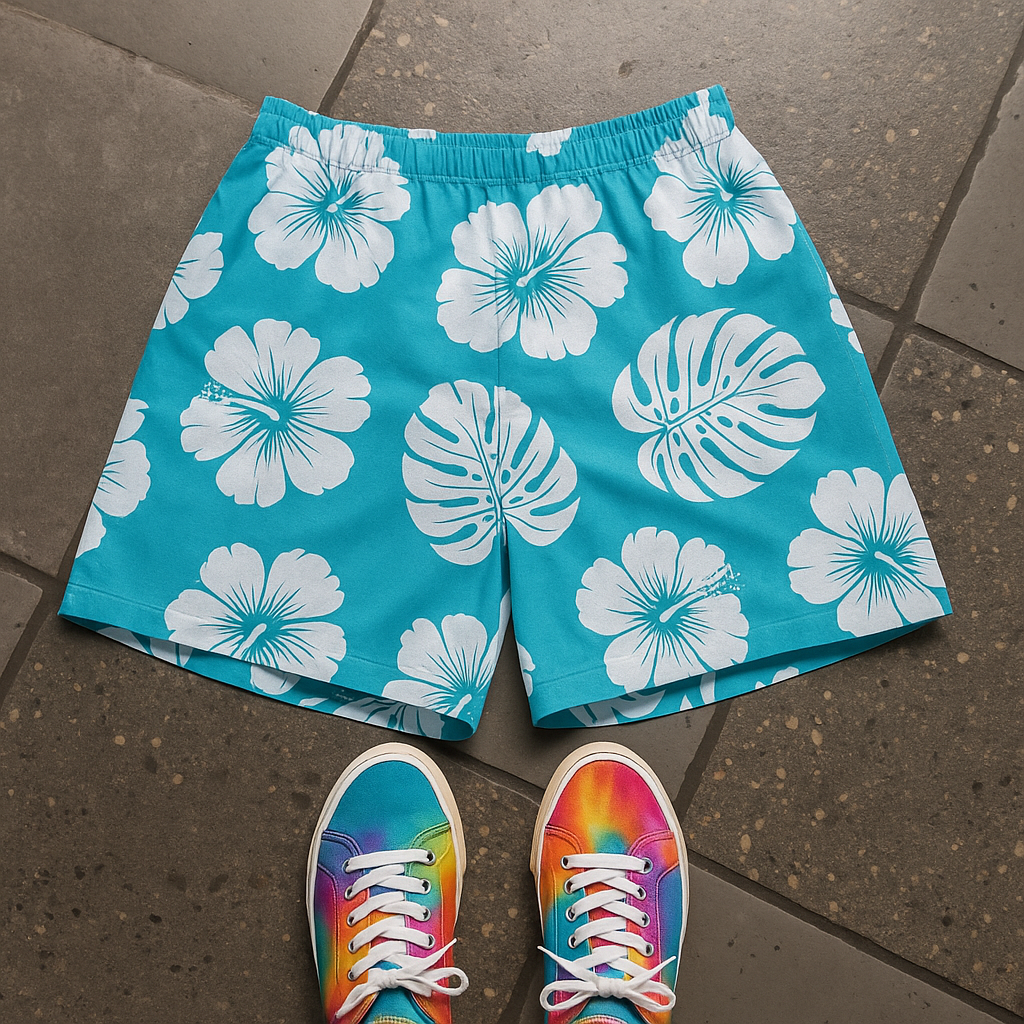 Printed Women Blue Pure Cotton Regular Shorts