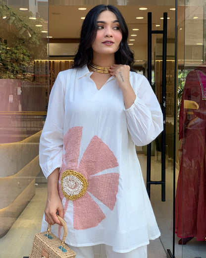 Elegant Embroidered Cotton Co-Ord Set for the Stylish Woman | Summer Collection