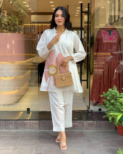 Elegant Embroidered Cotton Co-Ord Set for the Stylish Woman | Summer Collection