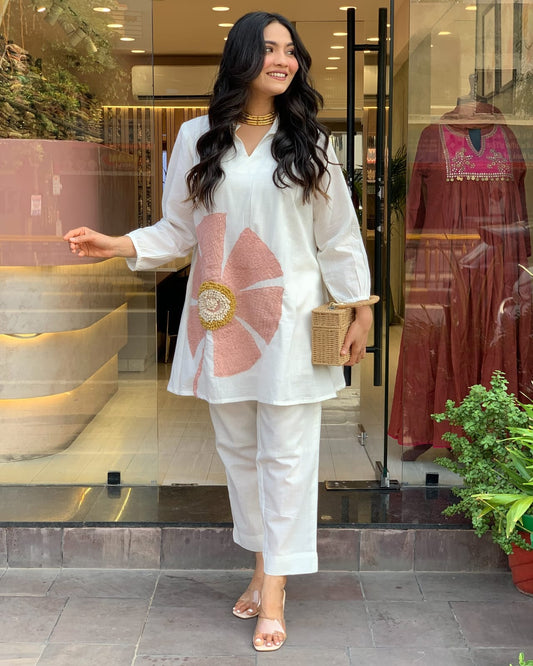 Elegant Embroidered Cotton Co-Ord Set for the Stylish Woman | Summer Collection