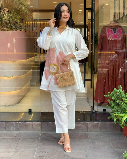 Elegant Embroidered Cotton Co-Ord Set for the Stylish Woman | Summer Collection