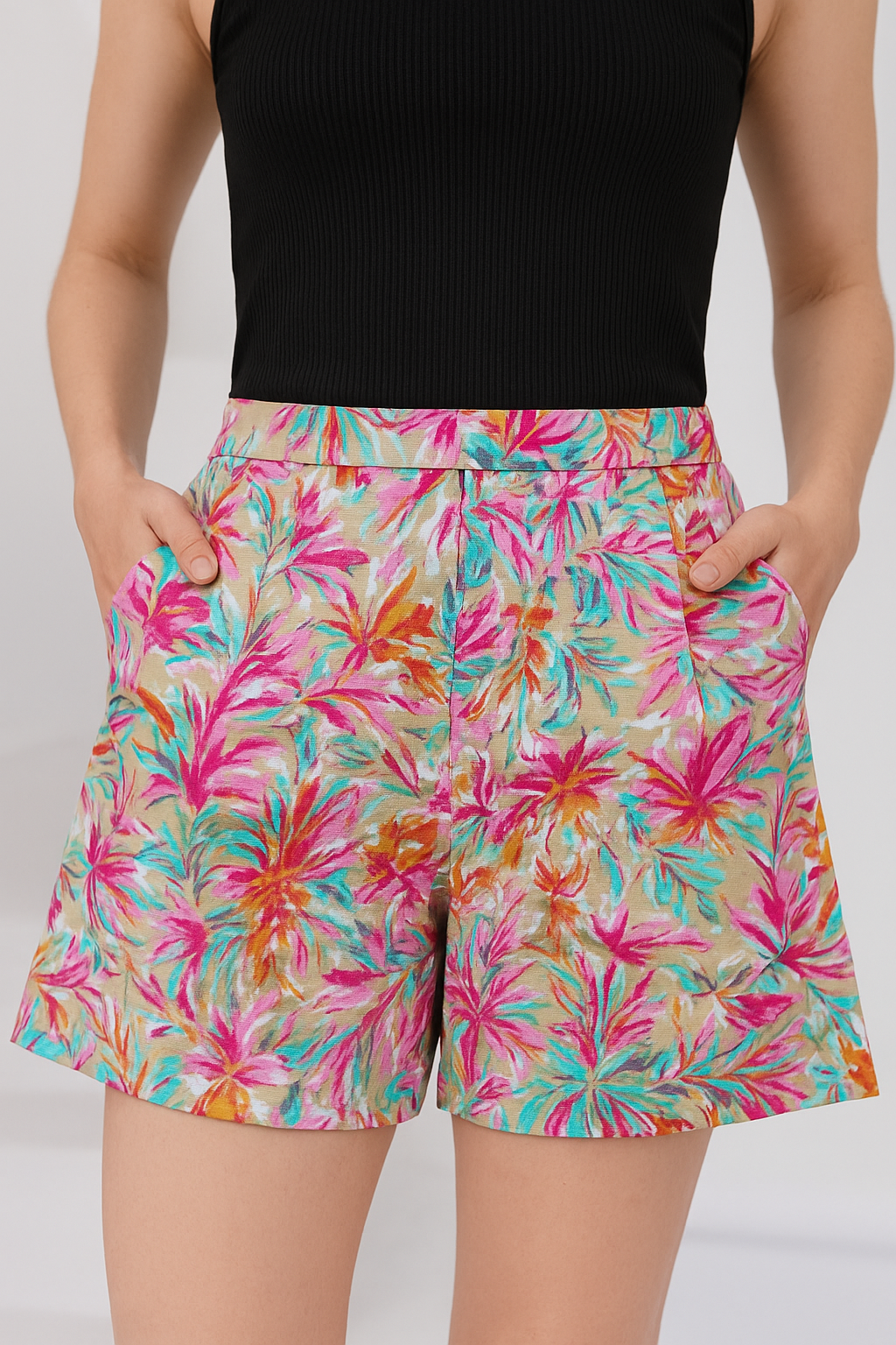 Printed Women Multi-color Pure Cotton Regular Shorts