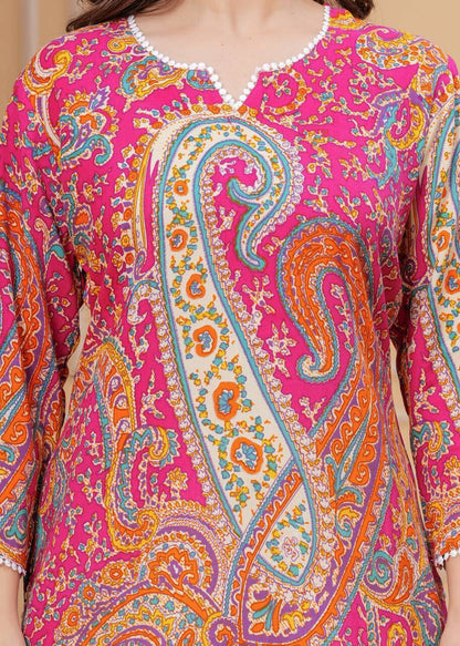 Women Floral Print Pure Cotton Straight Kurta