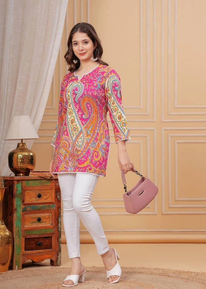 Women Floral Print Pure Cotton Straight Kurta