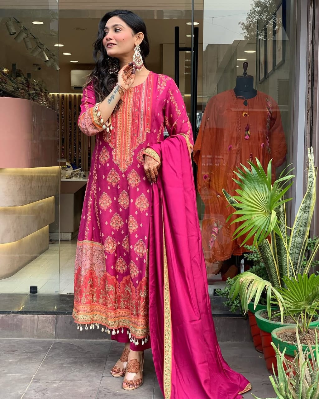  New Pakistani Silk Reshmi Suit – Muntahaa Women's Ethnic Wear India