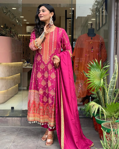  New Pakistani Silk Reshmi Suit – Muntahaa Women's Ethnic Wear India