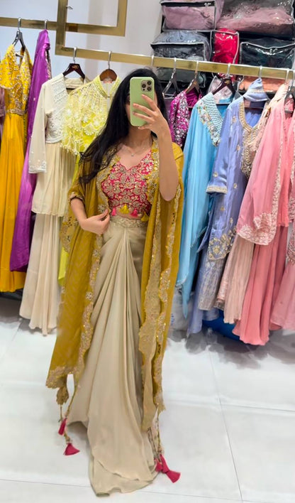 THREE PIECE WESTERN OUTFIT FOR TRENDY WEDDING SEASON |