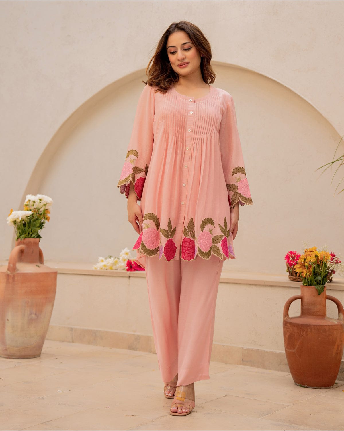 Heavy Embroidery Work on kurti With pant |