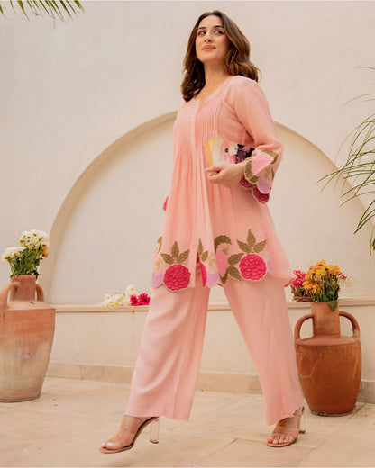 Heavy Embroidery Work on kurti With pant |