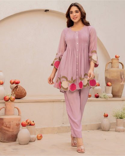 Heavy Embroidery Work on kurti  With  pant|