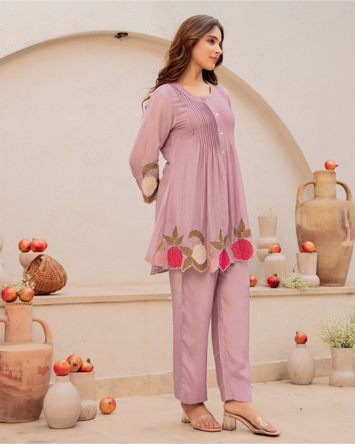 Heavy Embroidery Work on kurti  With  pant|