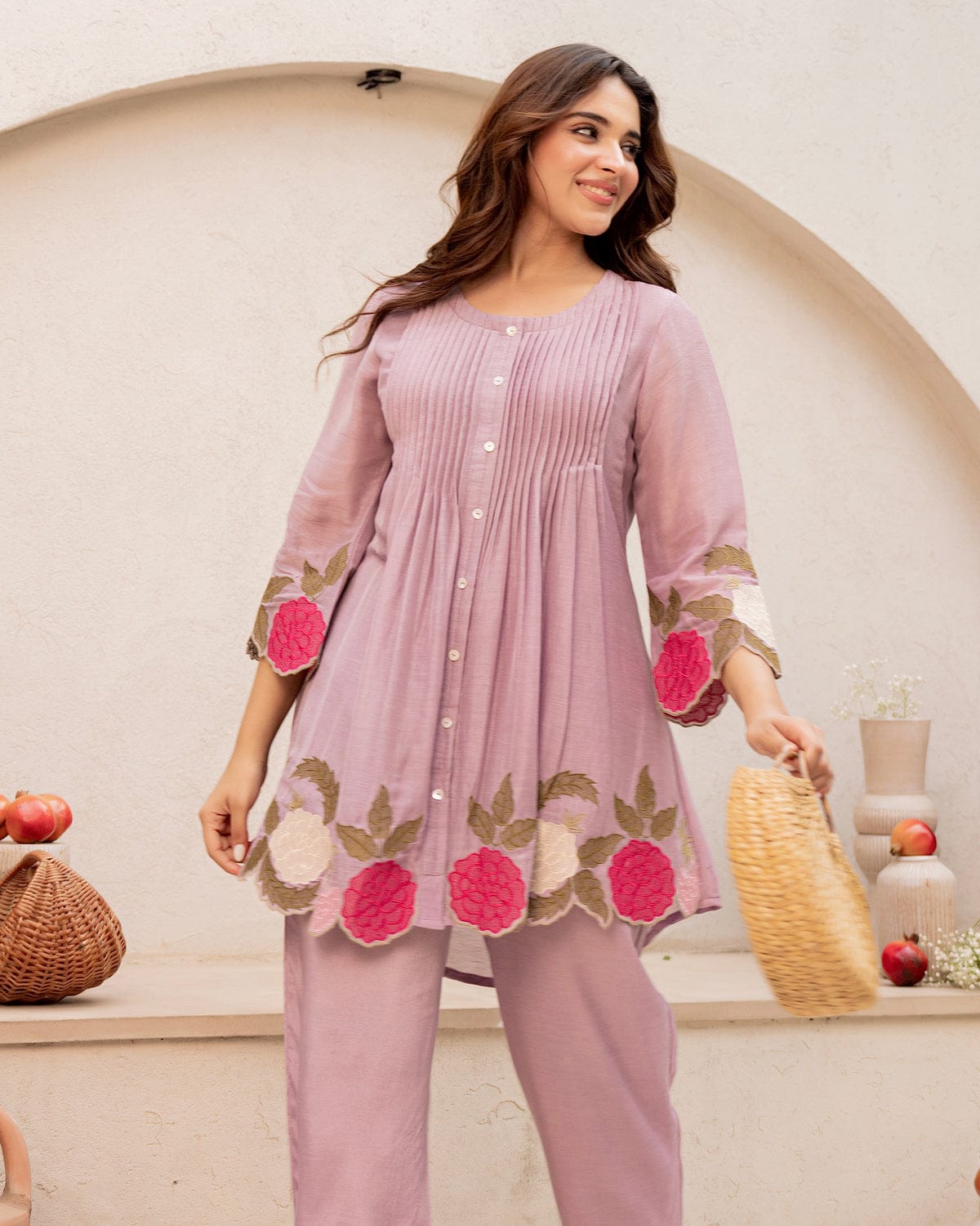 Heavy Embroidery Work on kurti  With  pant|
