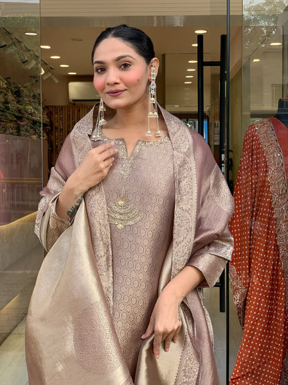 GLASS TISSUE SPECIAL DUPATTA  SUIT SET |