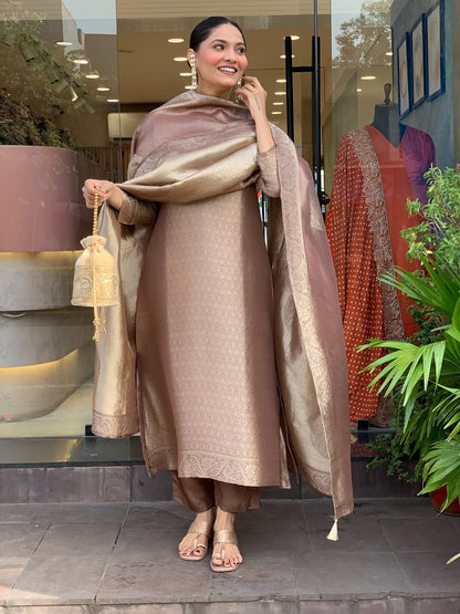 GLASS TISSUE SPECIAL DUPATTA  SUIT SET |