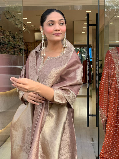 GLASS TISSUE SPECIAL DUPATTA  SUIT SET |