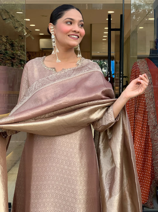 GLASS TISSUE SPECIAL DUPATTA  SUIT SET |