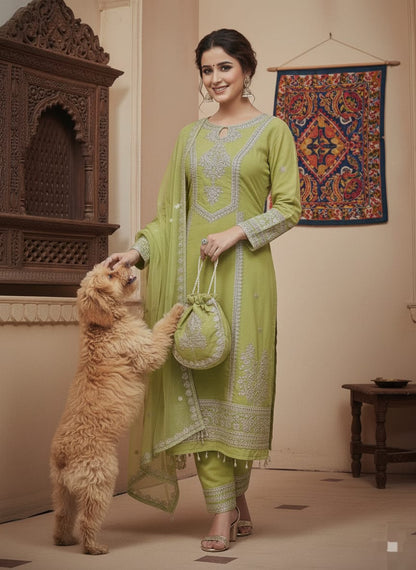 HEVAY PURE ROMAN SILK 3 PIECE SET WITH POTALI (BAG) |