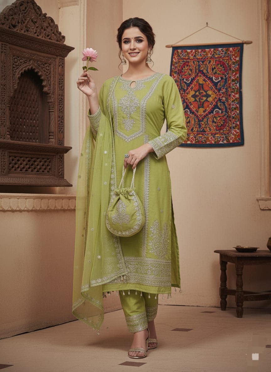 HEVAY PURE ROMAN SILK 3 PIECE SET WITH POTALI (BAG) |