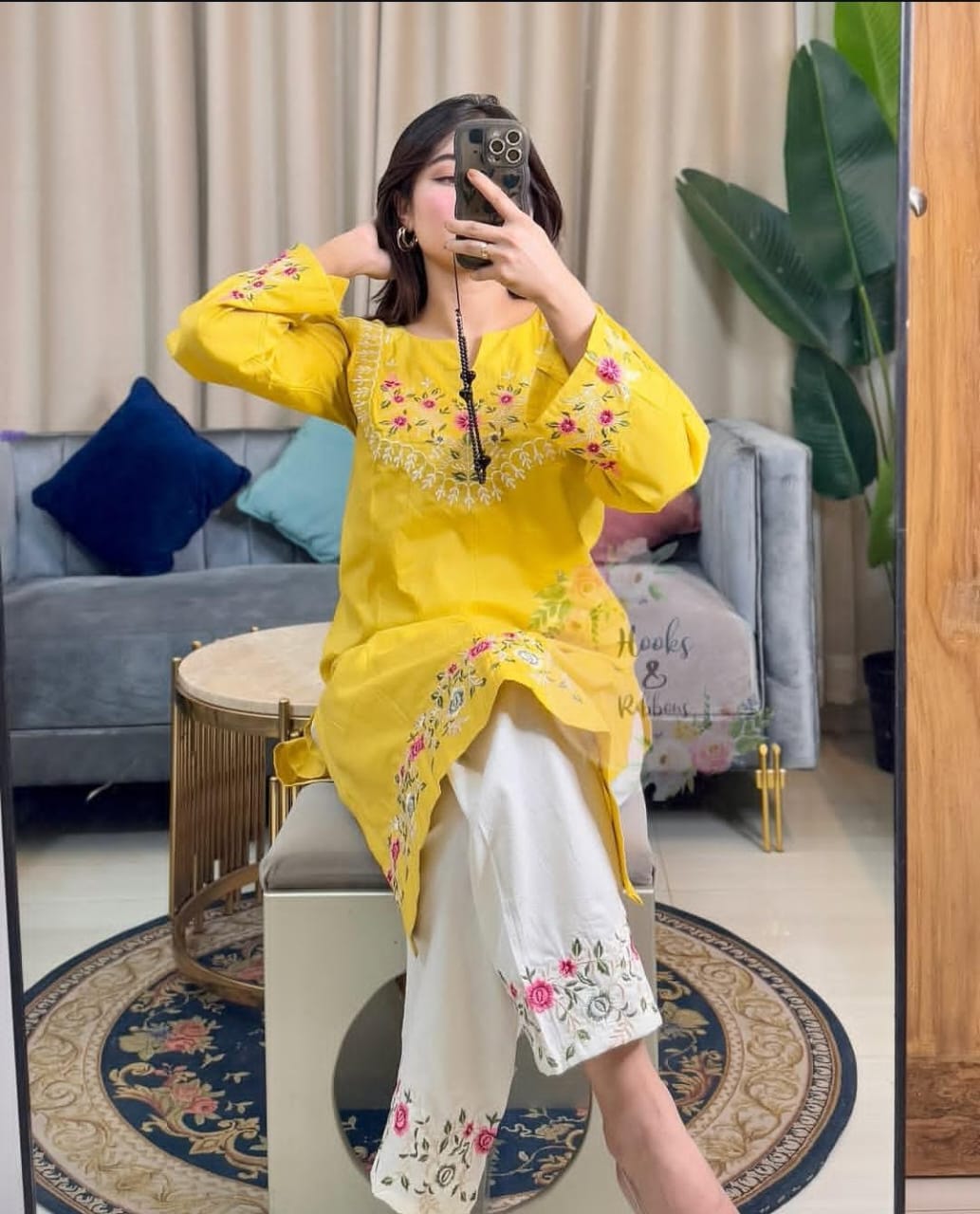 Red Embroidered Co-ord Set |