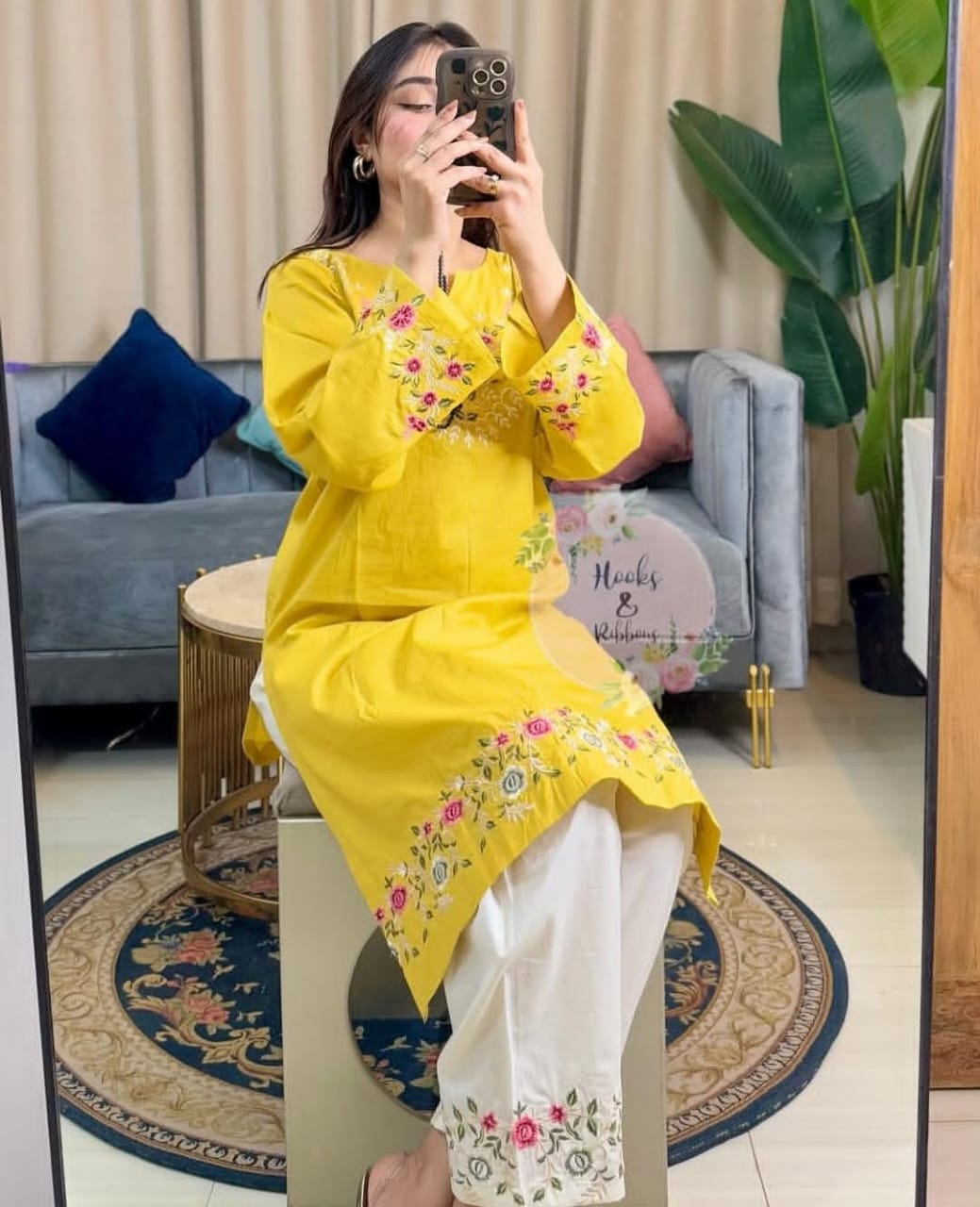 Red Embroidered Co-ord Set |