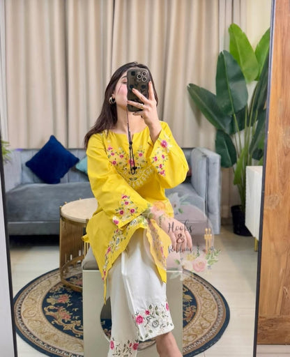 Red Embroidered Co-ord Set |