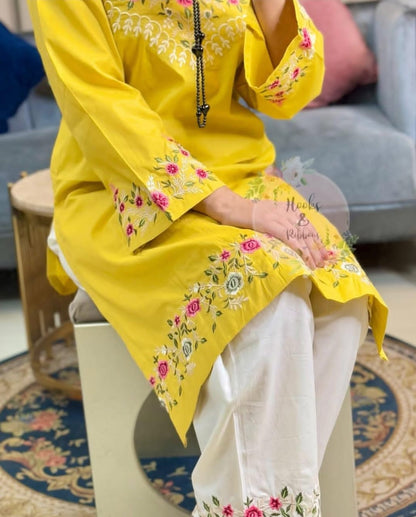 Red Embroidered Co-ord Set |