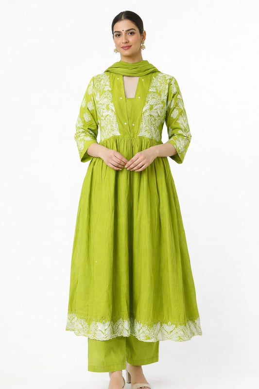 THE ANARKALI KURTA SET WITH PANT AND DUPATTA |