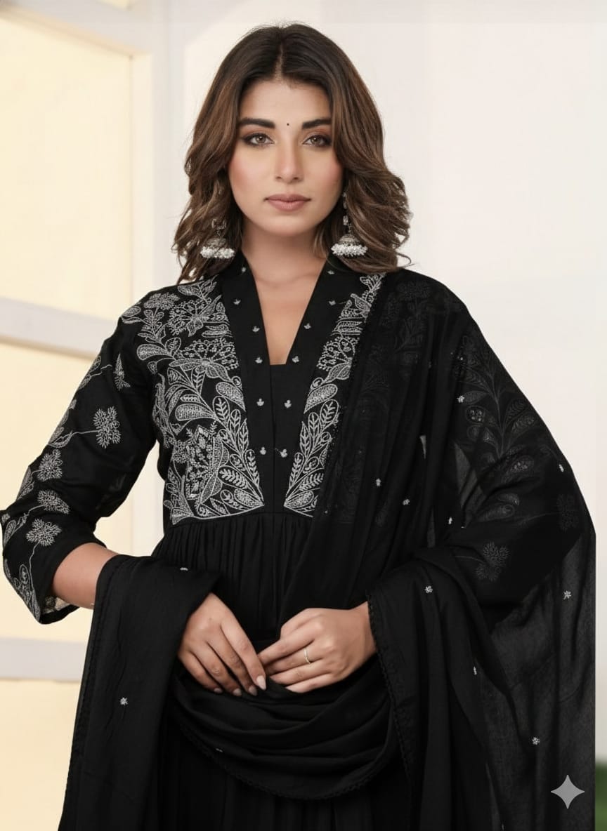 THE ANARKALI KURTA SET WITH PANT AND DUPATTA |