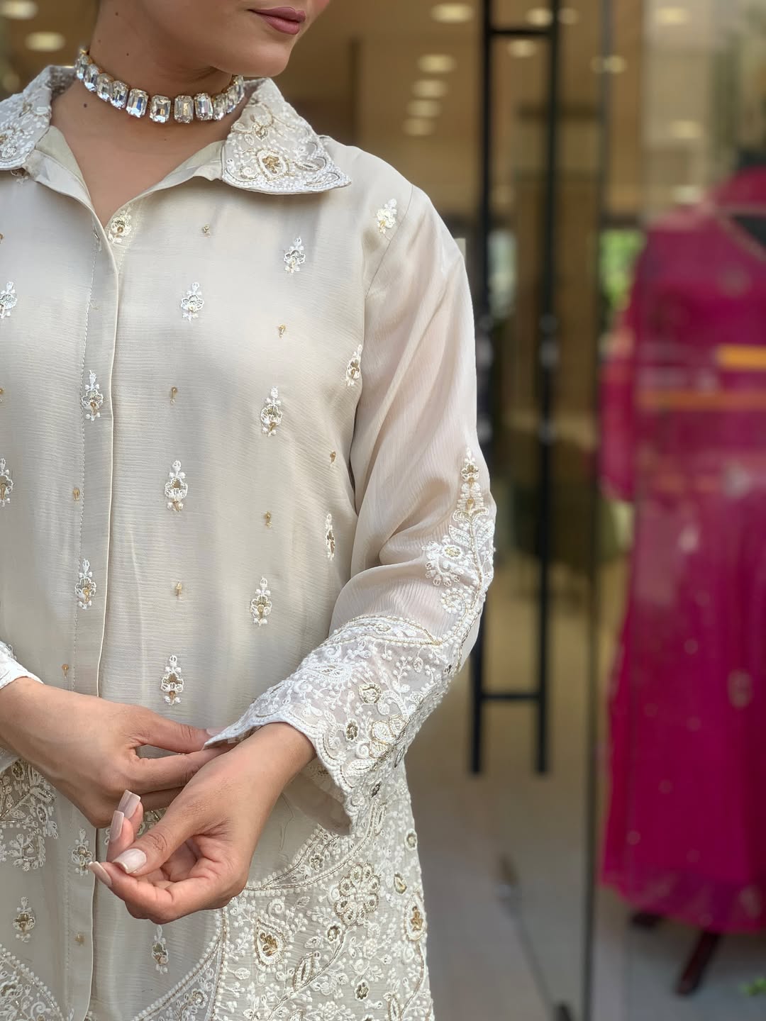 Party Wear Look Pure Chanderi Silk CORD SET Set |