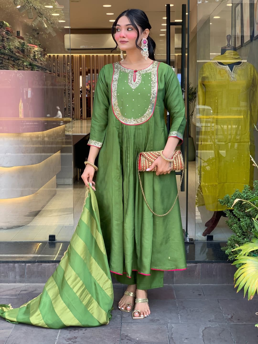 Pure Mul Chanderi Suit Set for Women – Lightweight Ethnic Wear India