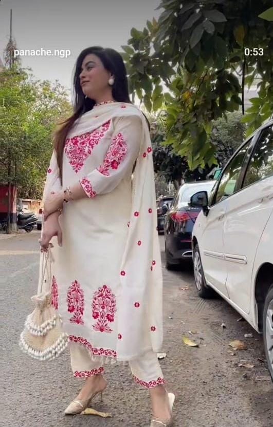 PURE NATURAL COTTON KURTA NECK WITH BEAUTIFUL DUPATTA AND PENT |