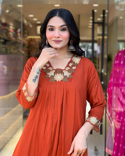 PURE COTTONSUPER DYEING QUALITY WITH BEAUTIFUL EMBROEDRY NECK & SELEVES|