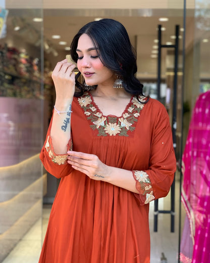 PURE COTTONSUPER DYEING QUALITY WITH BEAUTIFUL EMBROEDRY NECK & SELEVES|