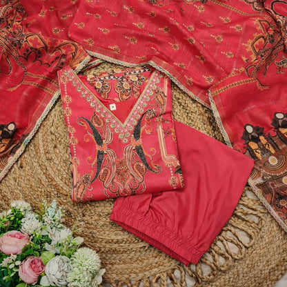 Mirror work embroidery on Pakistani kurta suit - premium ethnic outfit
