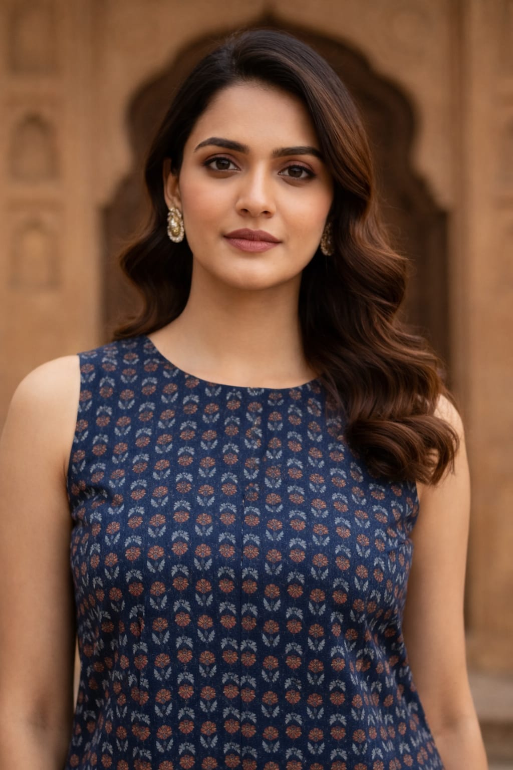 Muntahaa Indigo Co-ord Set – Heritage Motif Detail Close-Up
