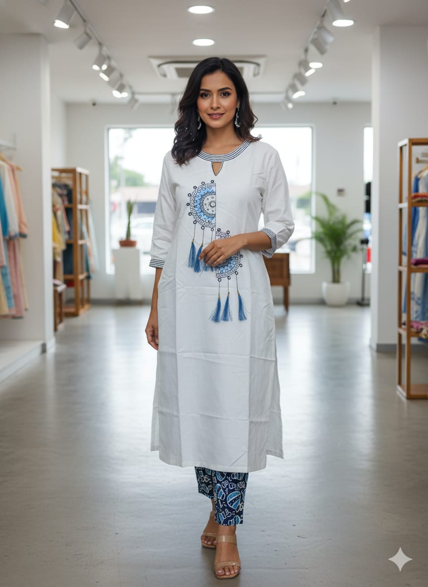 Heavy Embroidery Suit Set Front View - Muntahaa
