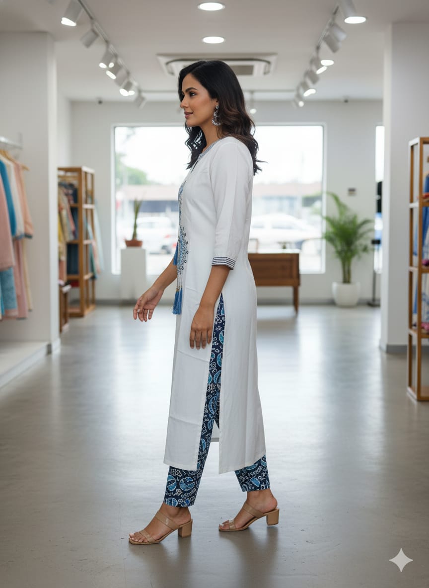 Heavy Embroidery Suit Set Side View - Muntahaa
