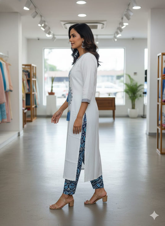Heavy Embroidery Suit Set Side View - Muntahaa
